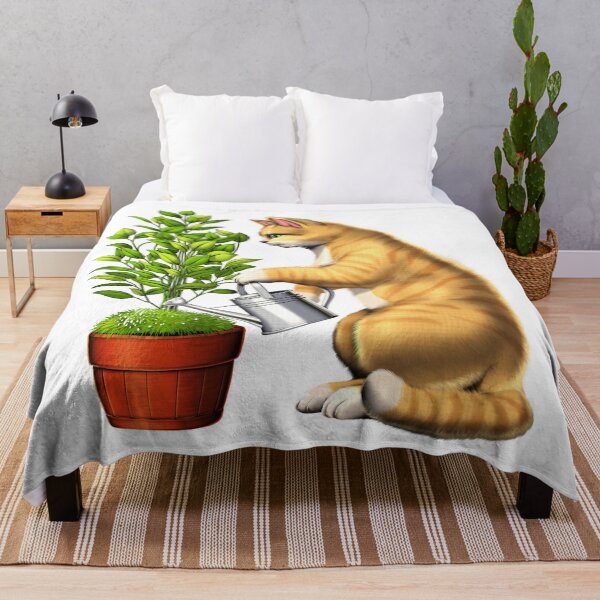 Item preview, Cat Watering Plants designed and sold by underheaven.