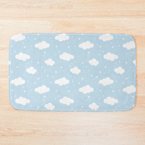 Item preview, Blue Nursery Pattern Clouds and Stars designed and sold by NesaArtSpace.