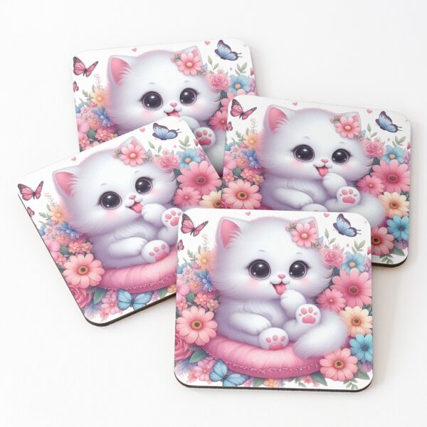 Item preview, White Cute Cat designed and sold by WorlDigitalArts.
