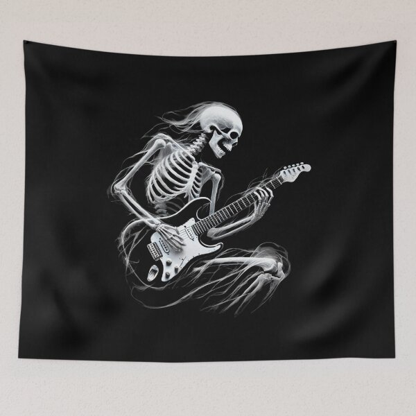 Item preview, Skeleton Playing Electric Guitar designed and sold by Blink Art Studio.