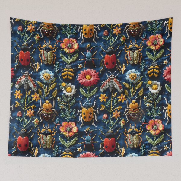 Item preview, Funny Insects & Flowers Cozy Floral Boho Embroidery designed and sold by SecretDicer.