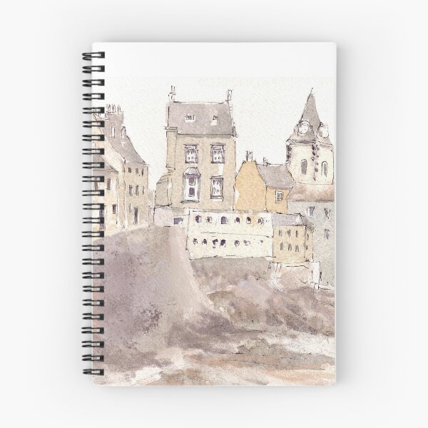 Item preview, South Queensferry harbour buildings mixed media painting for charity designed and sold by JayTCee.
