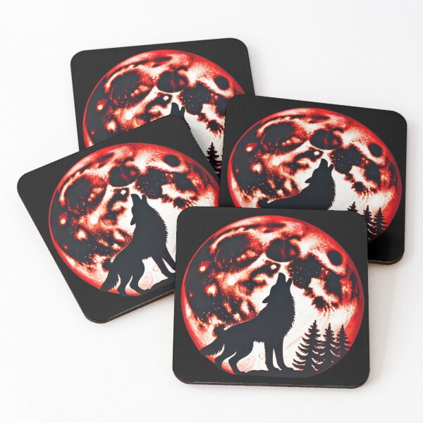 Item preview, Howling Wolf Against Red Moon designed and sold by Blink Art Studio.