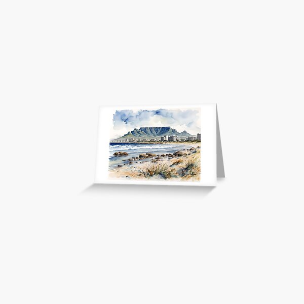 Table Mountain & Cape Town from Bloubergstrand, South Africa Greeting Card