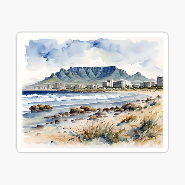 Table Mountain & Cape Town from Bloubergstrand, South Africa Sticker