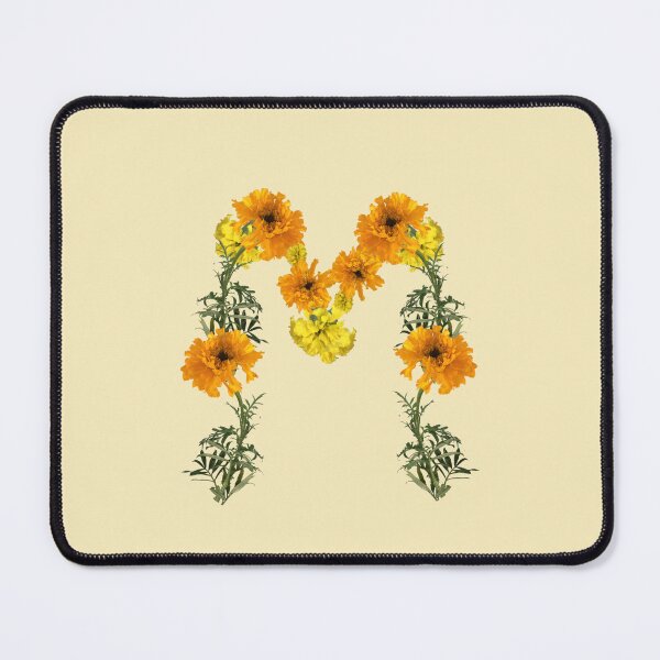 Item preview, Marigold letter M, Orange flower, Initial M Capital letter designed and sold by EveryDayDabble.