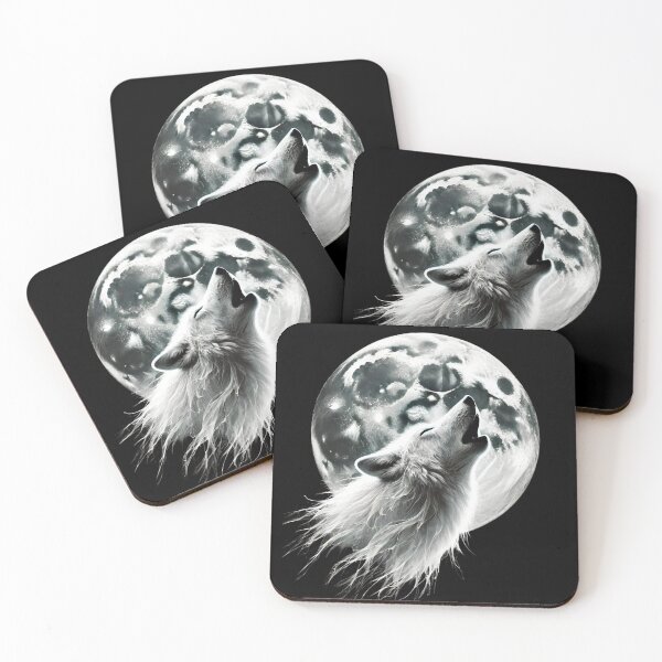 Item preview, White Wolf Howling at the Moon designed and sold by Blink Art Studio.