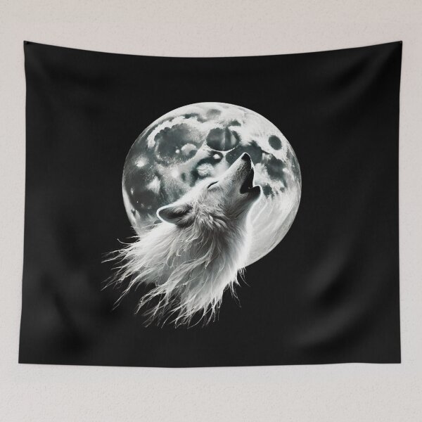 Item preview, White Wolf Howling at the Moon designed and sold by Blink Art Studio.