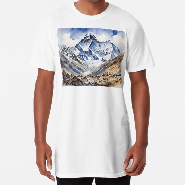 The Majestic Mount Everest in The Himalayas Long T-Shirt