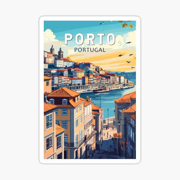Item preview, Porto Portugal Travel Art Vintage designed and sold by KrisSidDesigns.
