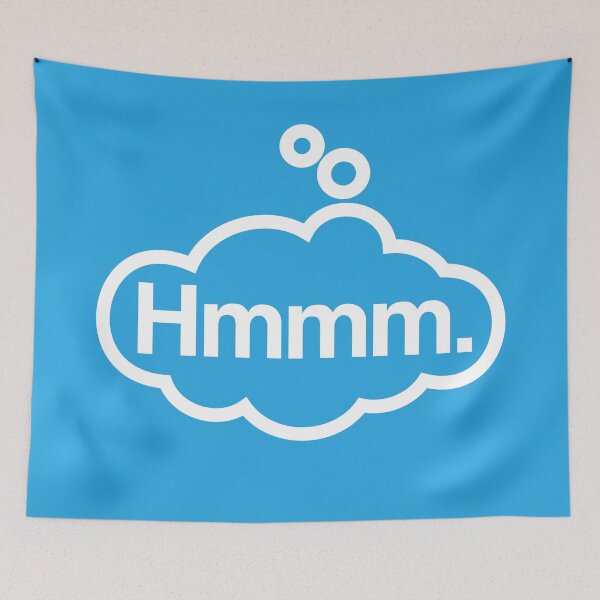 Item preview, Hmmm - Talking Shirt (White on Blue) designed and sold by Justin Ellis.