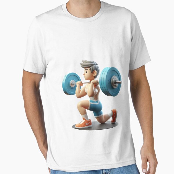 Item preview, Cartoon Character Performing Barbell Lunges with Heavy Weights designed and sold by shadowwx.