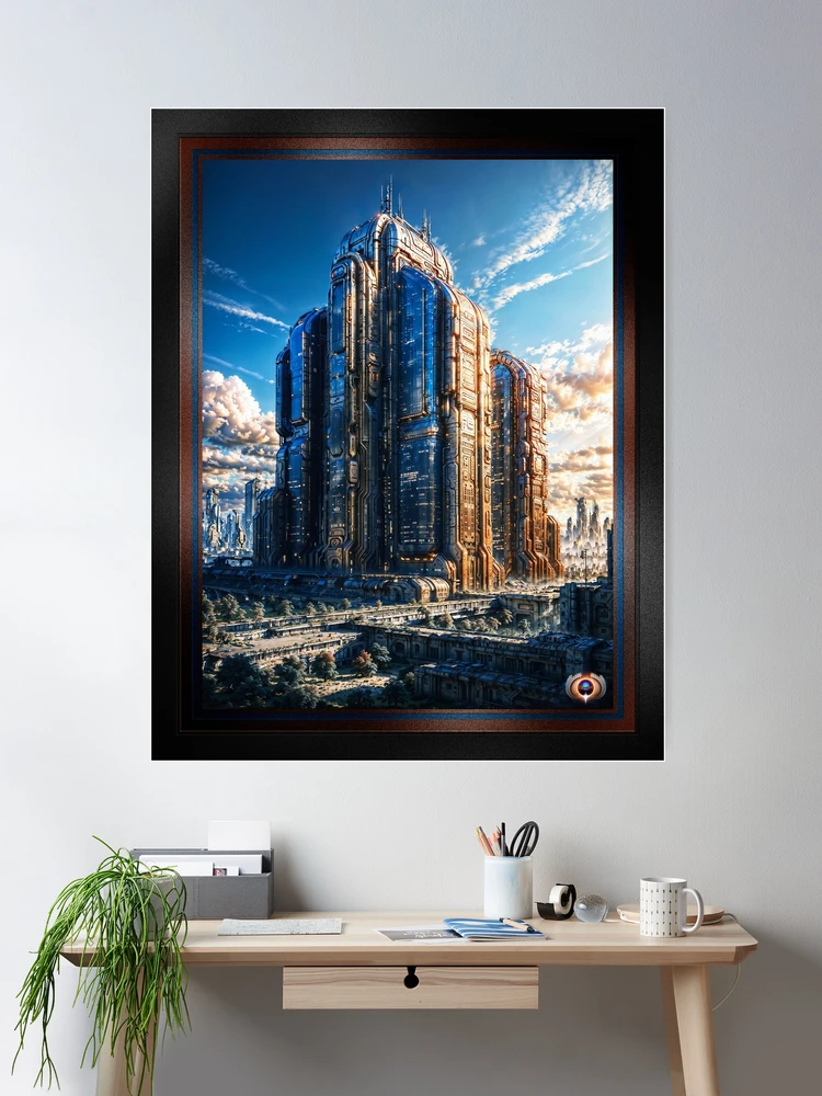 Visionary Urban Landscape Ng Isang Futuristic Copper Metropolis AI Concept Art ni Xzendor7 - Isang Nakamamanghang Cityscape 2 Visionary Urban Landscape Of A Futuristic Copper Metropolis Astounding AI Concept Art by Xzendor7 Wall Decor Poster Art Print