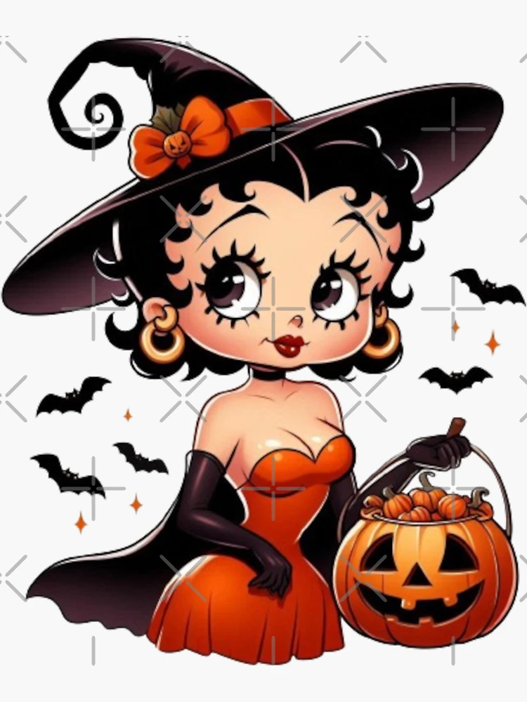 Betty Boop Halloween Witch Sticker