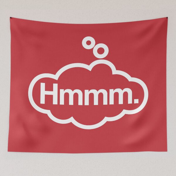 Item preview, Hmmm - Talking Shirt (White on Red) designed and sold by Justin Ellis.