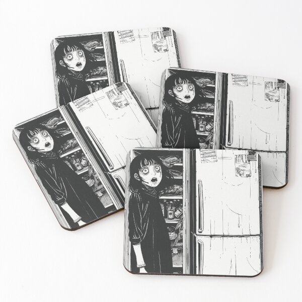 Item preview, hiding space - black and white horror manga anime girl designed and sold by ForsakenFrames.