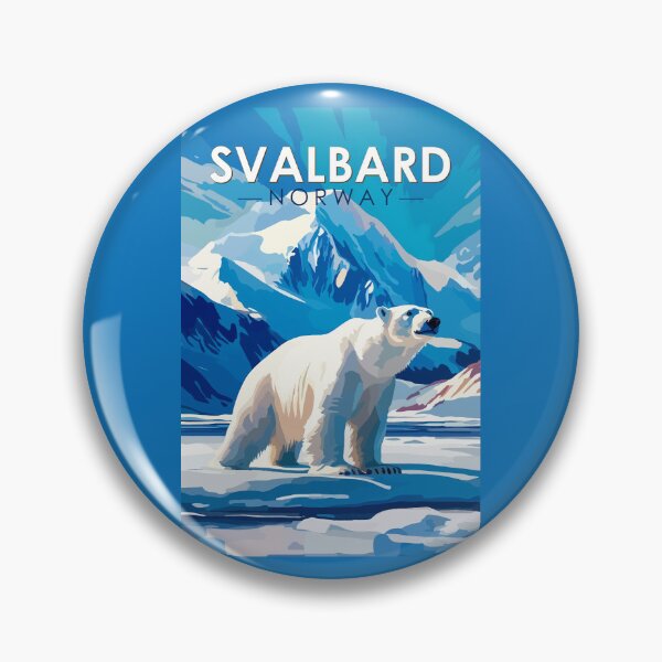 Item preview, Svalbard Norway Polar Bear Travel Art Vintage designed and sold by KrisSidDesigns.