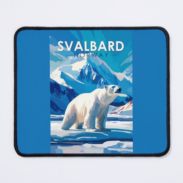 Item preview, Svalbard Norway Polar Bear Travel Art Vintage designed and sold by KrisSidDesigns.