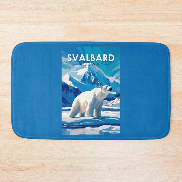 Item preview, Svalbard Norway Polar Bear Travel Art Vintage designed and sold by KrisSidDesigns.