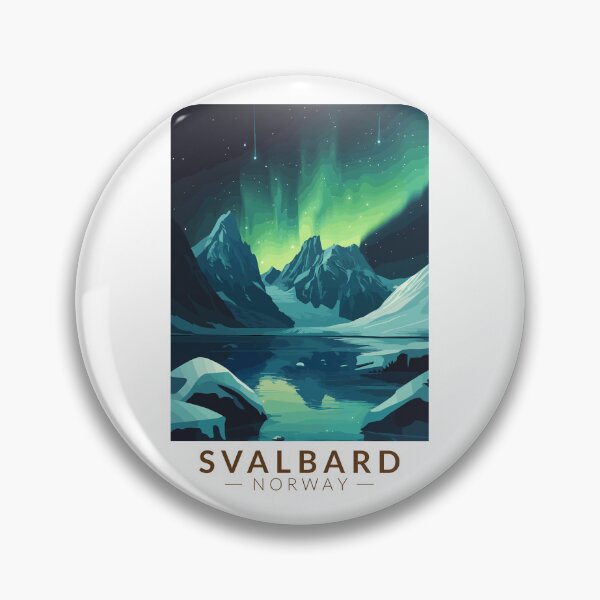 Item preview, Svalbard Norway Northern Lights Travel Art Vintage designed and sold by KrisSidDesigns.