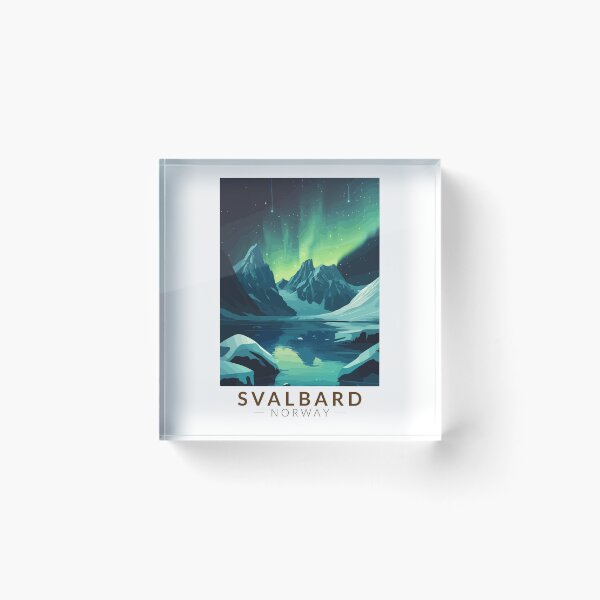 Item preview, Svalbard Norway Northern Lights Travel Art Vintage designed and sold by KrisSidDesigns.