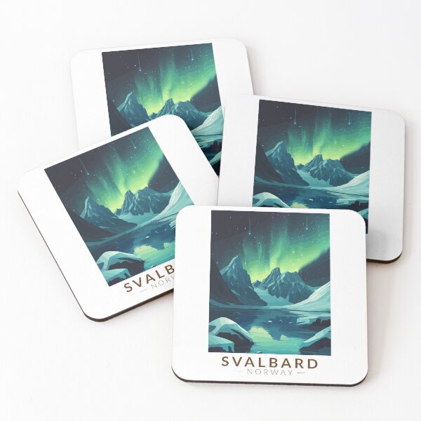 Item preview, Svalbard Norway Northern Lights Travel Art Vintage designed and sold by KrisSidDesigns.