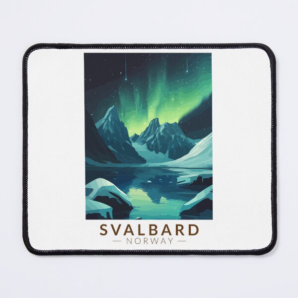 Item preview, Svalbard Norway Northern Lights Travel Art Vintage designed and sold by KrisSidDesigns.