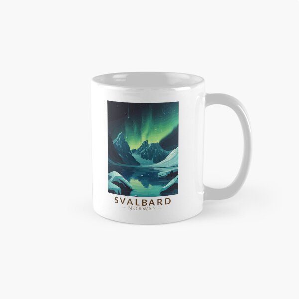 Item preview, Svalbard Norway Northern Lights Travel Art Vintage designed and sold by KrisSidDesigns.