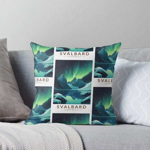 Item preview, Svalbard Norway Northern Lights Travel Art Vintage designed and sold by KrisSidDesigns.