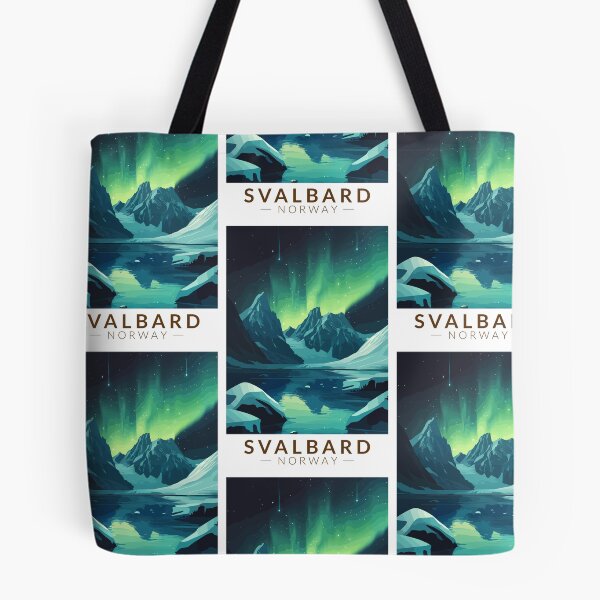 Item preview, Svalbard Norway Northern Lights Travel Art Vintage designed and sold by KrisSidDesigns.