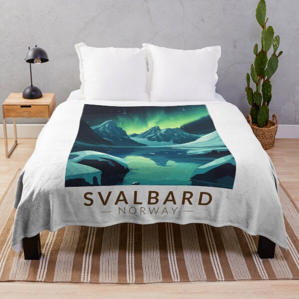 Item preview, Svalbard Norway Northern Lights Travel Art Vintage designed and sold by KrisSidDesigns.