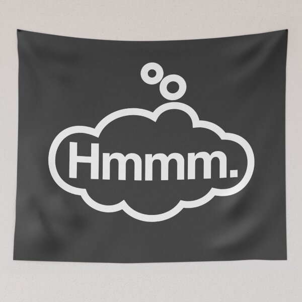 Item preview, Hmmm - Talking Shirt (White on Black) designed and sold by Justin Ellis.