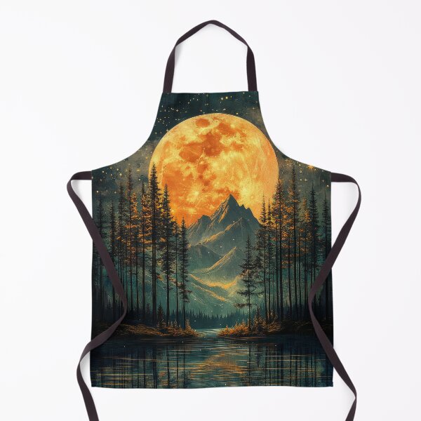 Item preview, Mystical moon over the lake surrounded by forest and mountains designed and sold by MargaretWiktor.