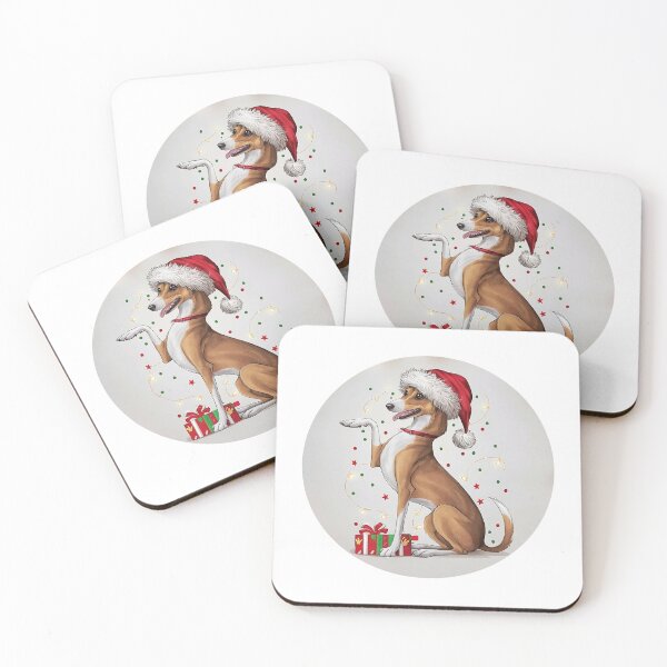 Item preview, Cute Funny Azawakh In Christmas Hat  designed and sold by canvadreamer444.