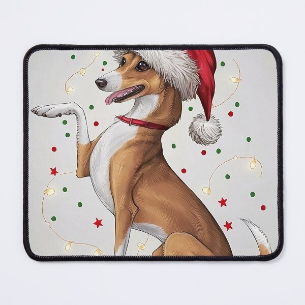 Item preview, Cute Funny Azawakh In Christmas Hat designed and sold by canvadreamer444.