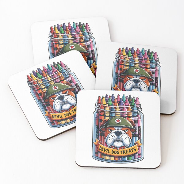Item preview, Funny Marine Corps "Devil Dog Treats" Crayon Eater Design designed and sold by SillyPupDesign.