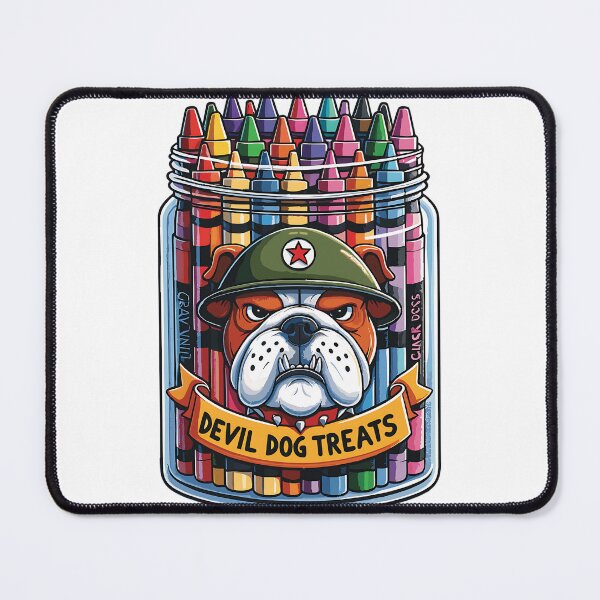 Item preview, Funny Marine Corps "Devil Dog Treats" Crayon Eater Design designed and sold by SillyPupDesign.