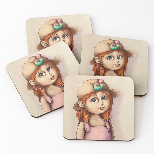Item preview, little girl with bird designed and sold by Tradaha.