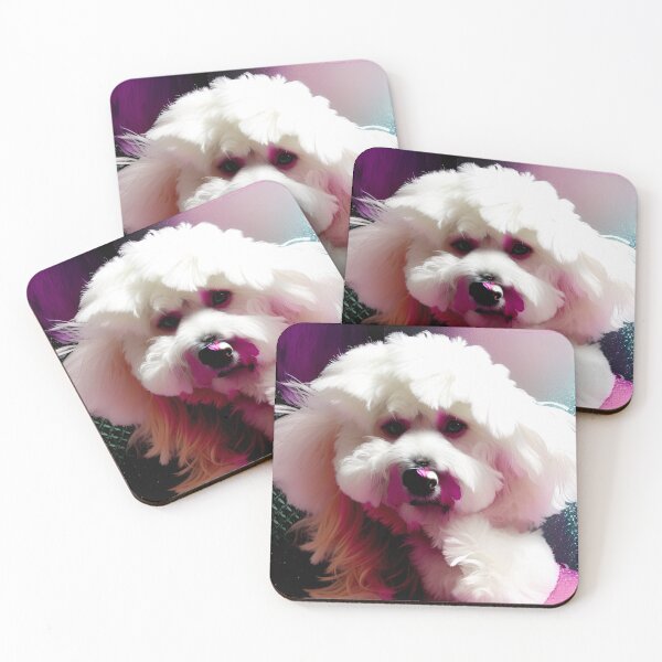 Item preview, White and pink fluffy dog designed and sold by Jennifer Morcom.