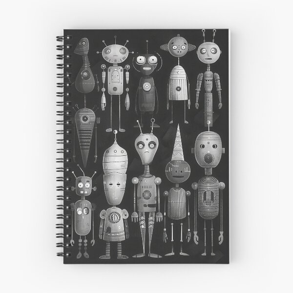 Item preview, Black and White Quirky Robots designed and sold by InsanseCreation.