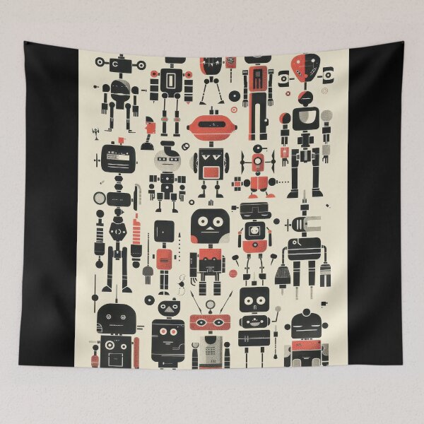 Item preview, Abstract Quirky Robots designed and sold by InsanseCreation.