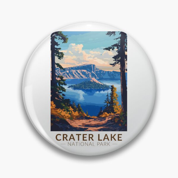 Item preview, Crater Lake National Park Travel Art Vintage designed and sold by KrisSidDesigns.