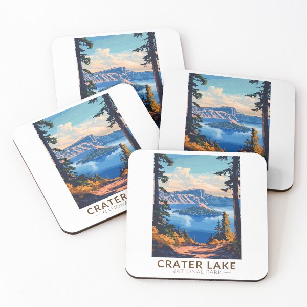 Item preview, Crater Lake National Park Travel Art Vintage designed and sold by KrisSidDesigns.