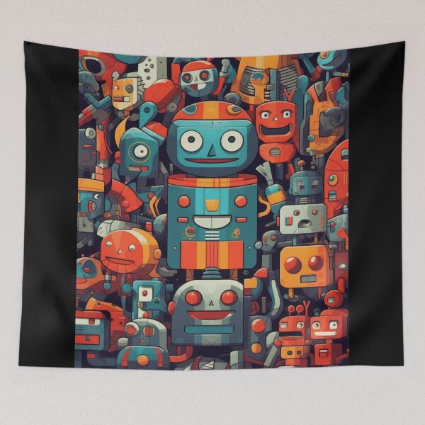 Item preview, Abstract Quirky Robots designed and sold by InsanseCreation.