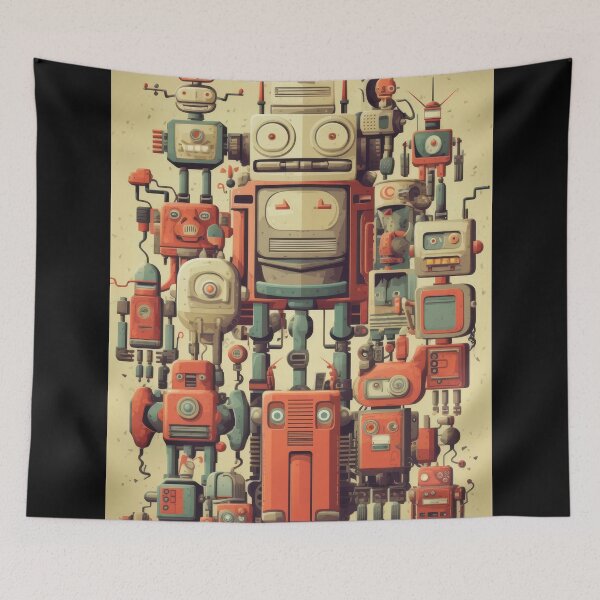 Item preview, Abstract Quirky Robots designed and sold by InsanseCreation.