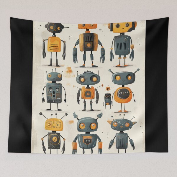 Item preview, Abstract Quirky Robots designed and sold by InsanseCreation.