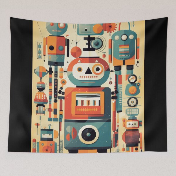 Item preview, Abstract Quirky Robots designed and sold by InsanseCreation.