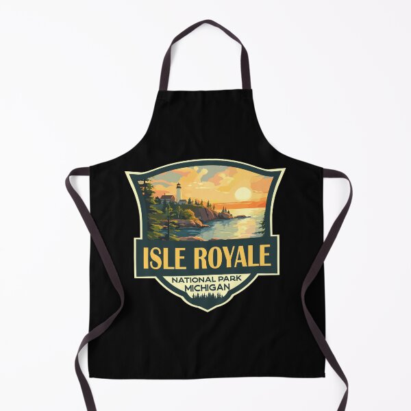 Artikelvorschau, Isle Royale Nationalpark Illustration Retro Abzeichen entworfen und verkauft von KrisSidDesigns.