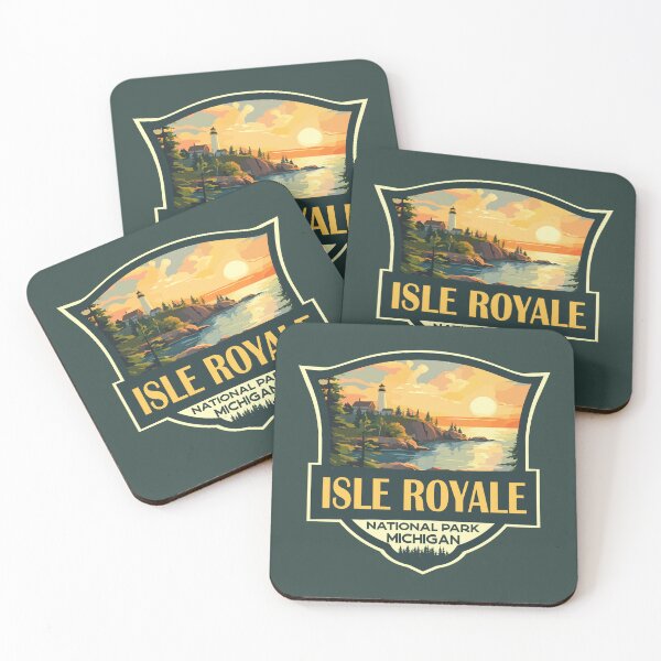 Item preview, Isle Royale National Park Illustration Retro Badge designed and sold by KrisSidDesigns.