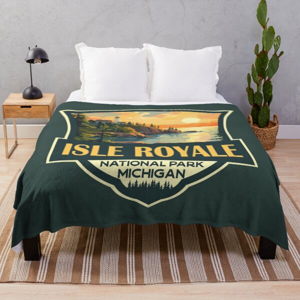 Item preview, Isle Royale National Park Illustration Retro Badge designed and sold by KrisSidDesigns.